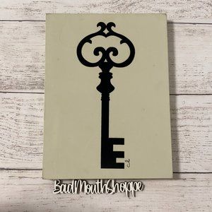 Hobby Lobby Black Velvet Felt Skeleton Key Wood Block Canvas Wall Art